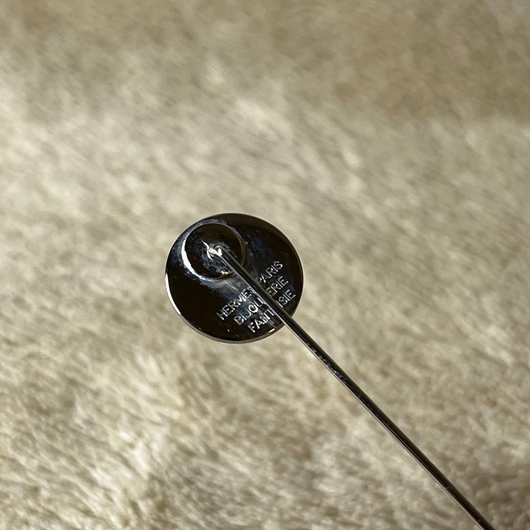 美品 HERMES エルメス ピンブローチ ラペルピン セリエ シルバー