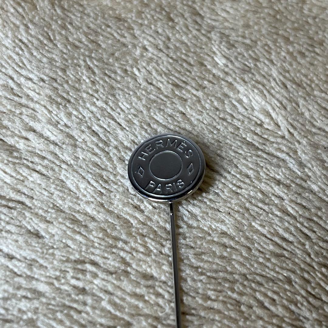 美品 HERMES エルメス ピンブローチ ラペルピン セリエ シルバー