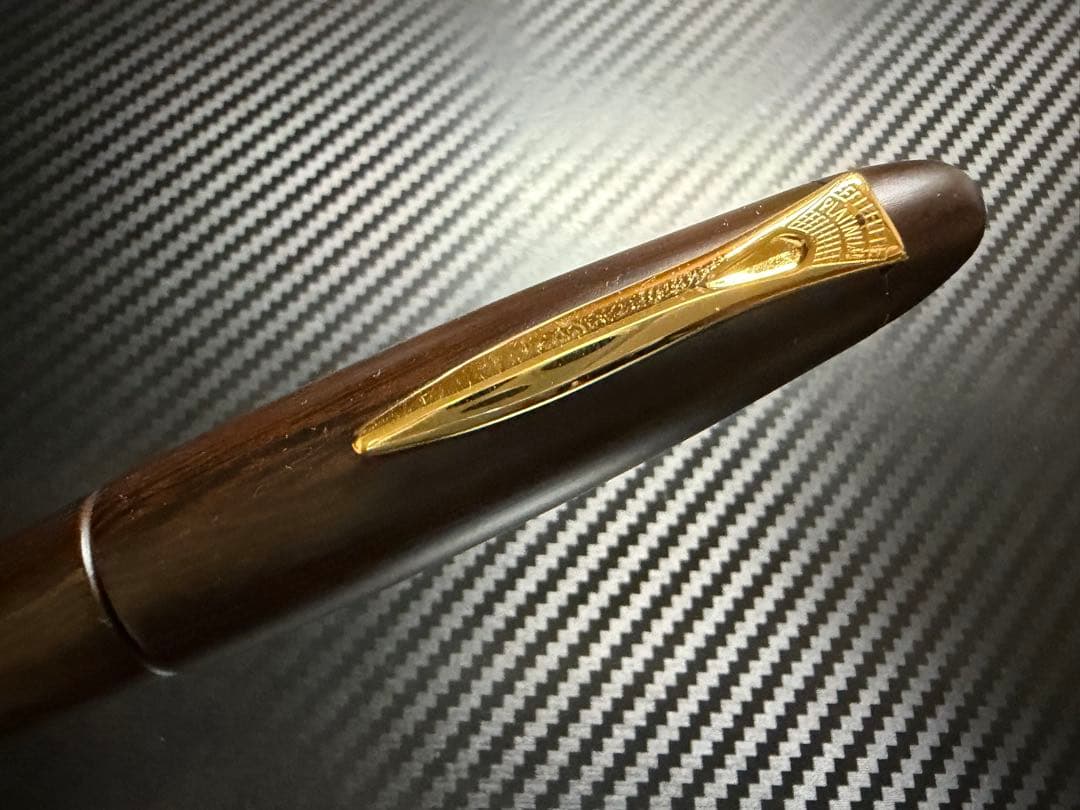 未使用に近い プラチナ 出雲 鉄刀木 B 太字 万年筆