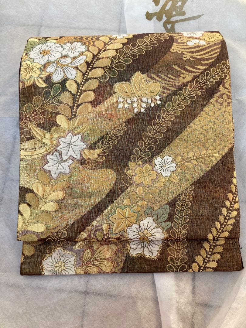 【辻が花】美品　辻ヶ花模様織出し袋帯