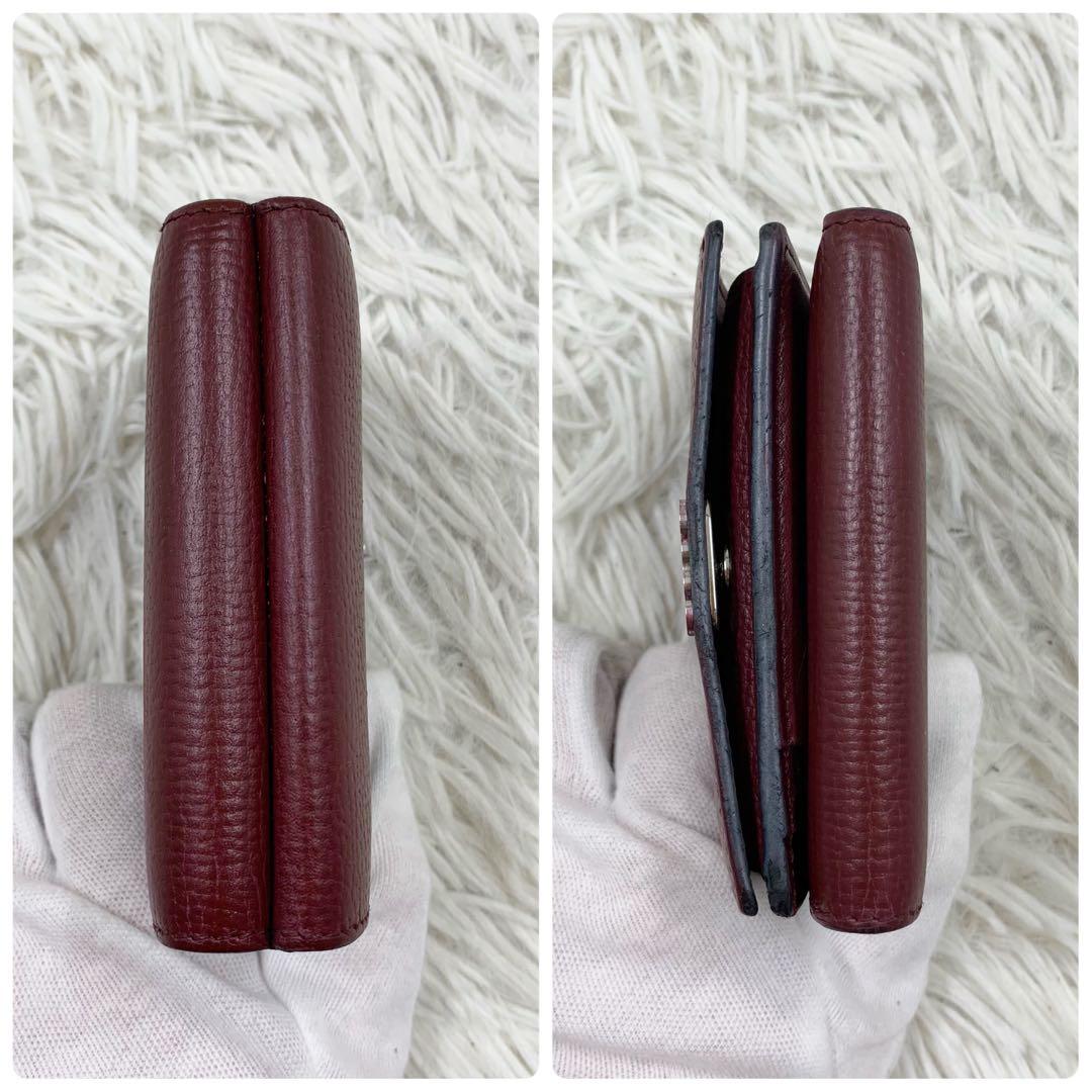 【✨極美品✨】ロエベ 三つ折り財布 アナグラム トライフォールド バーガンディ