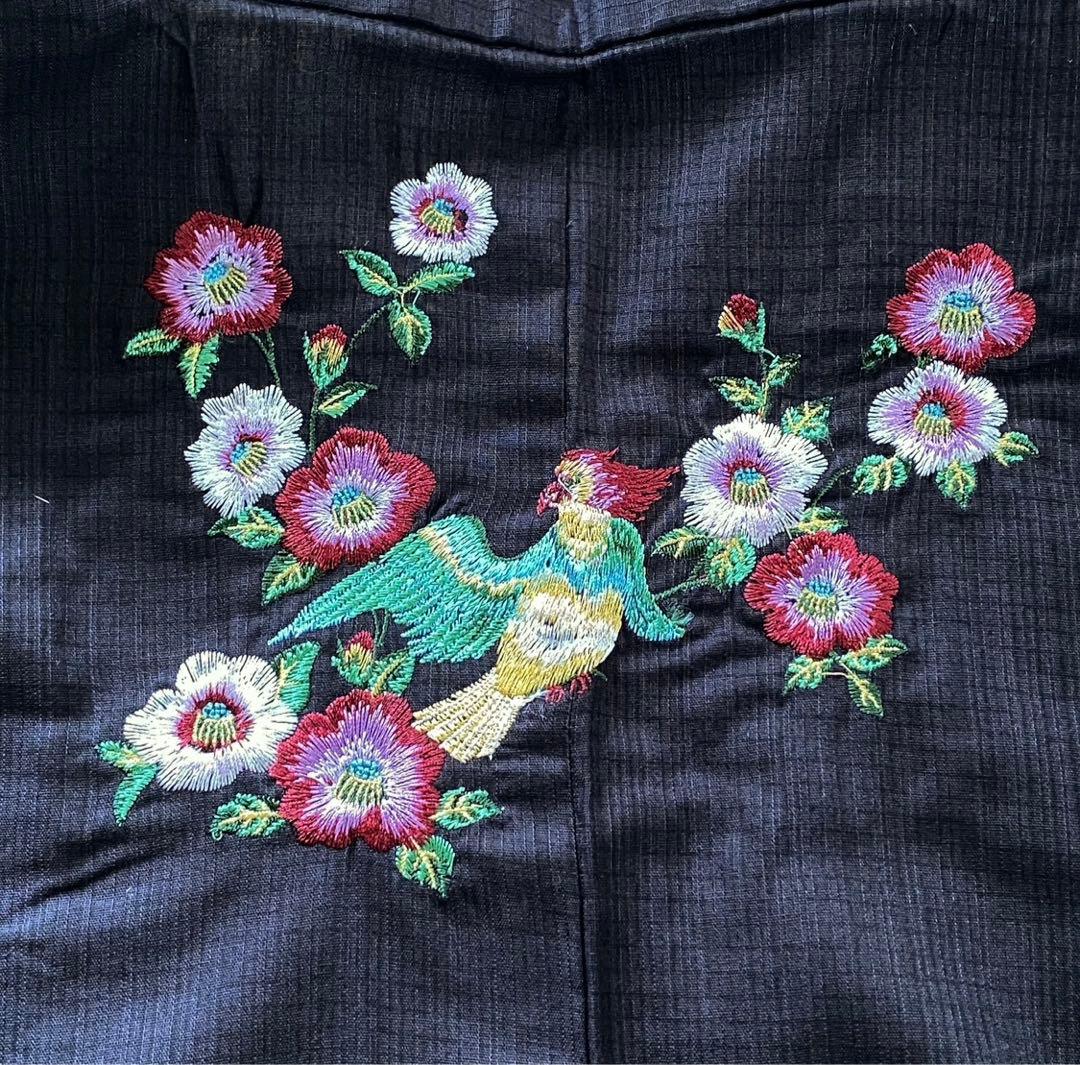 完売品！新品 大人気ブランド浴衣【ジュエティ】椿とオウム刺繍★お単衣としても♪