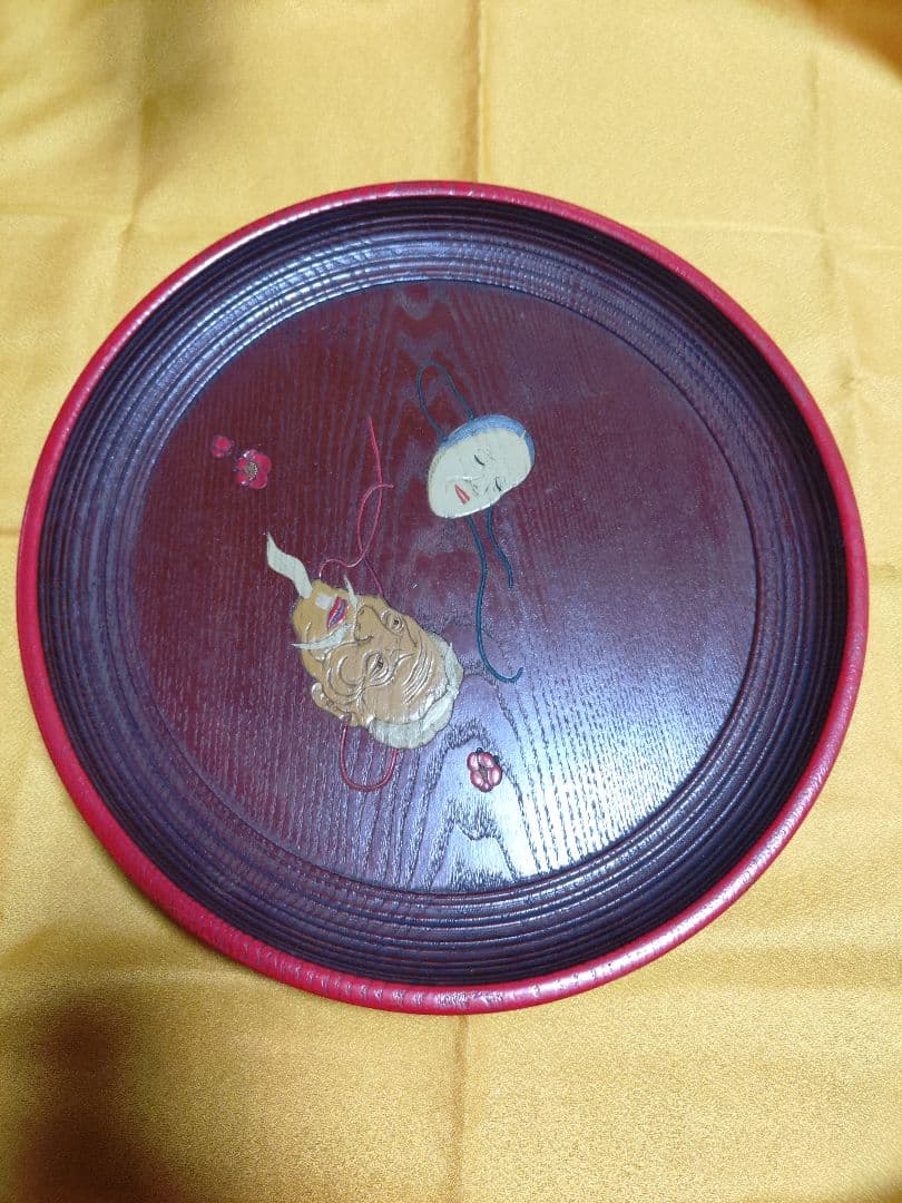 鎌倉 盆 漆 彫刻 在銘 東満 高台 アンティーク 工芸品 置物