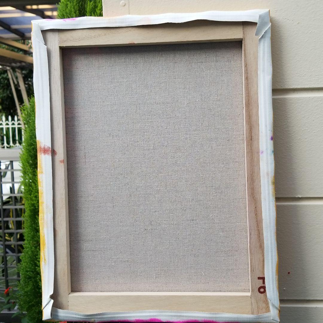 油絵　マミ　幸せを呼ぶピンク色の猫