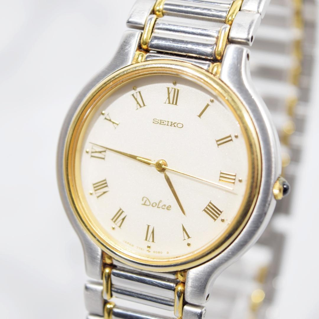 [美品 箱付] 1990年製 SEIKO セイコー ドルチェ メンズ 新品電池