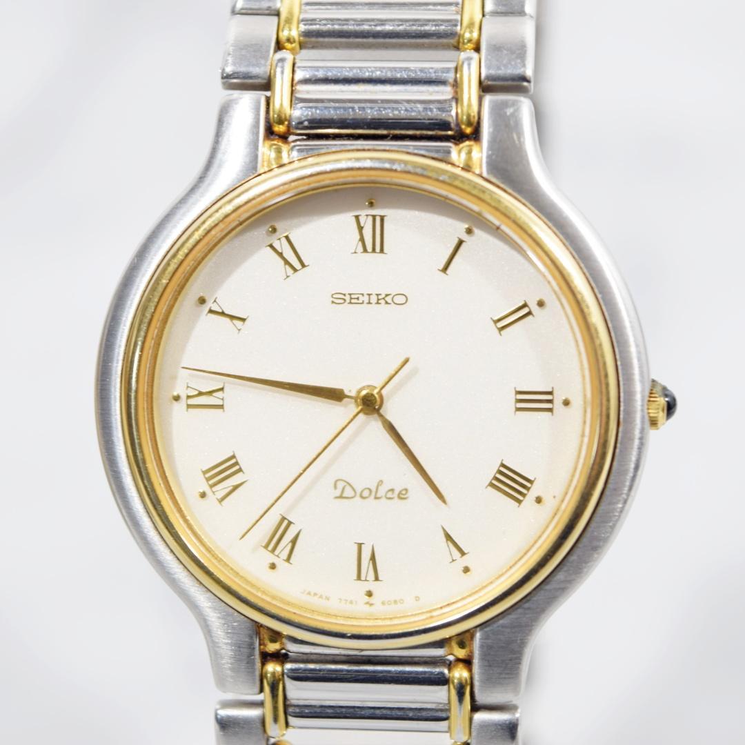 [美品 箱付] 1990年製 SEIKO セイコー ドルチェ メンズ 新品電池