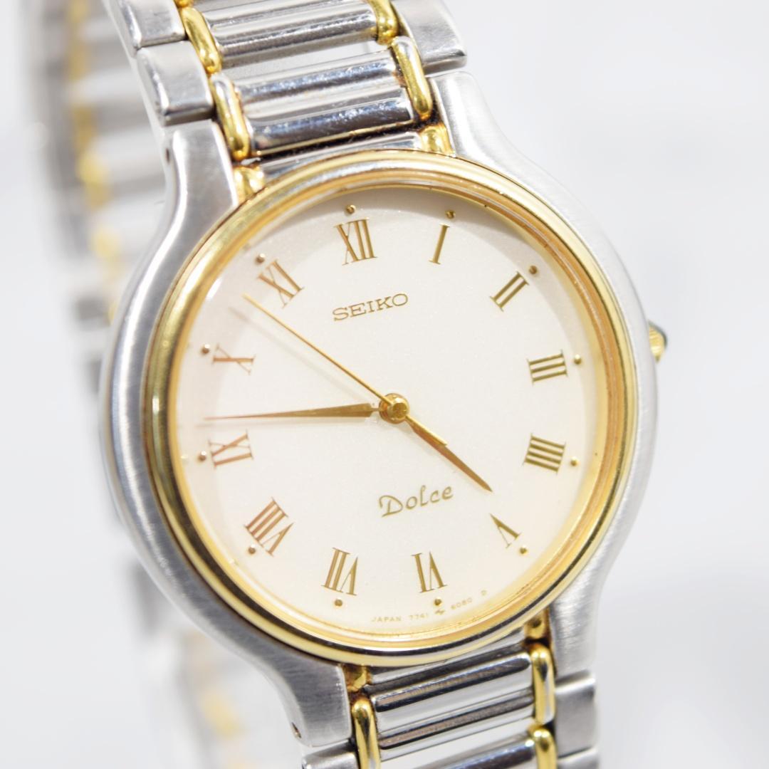 [美品 箱付] 1990年製 SEIKO セイコー ドルチェ メンズ 新品電池