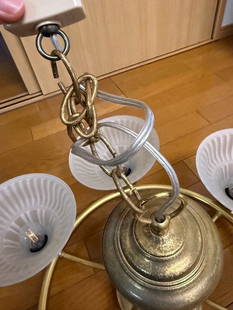 ち*こ様 アンティークシャンデリア 5灯 ゴールド・ホワイト