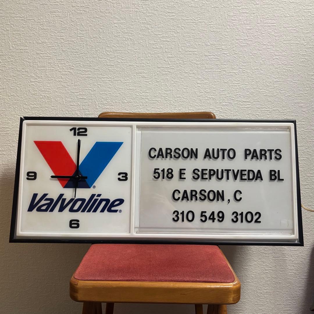 専用【Valvoline バルボリンオイル】ヴィンテージネオン時計付看板