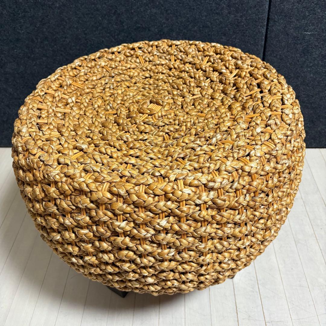 ウォーターヒヤシンス　ラタン　アバカ　スツール　丸椅子　　リゾート　アジアン