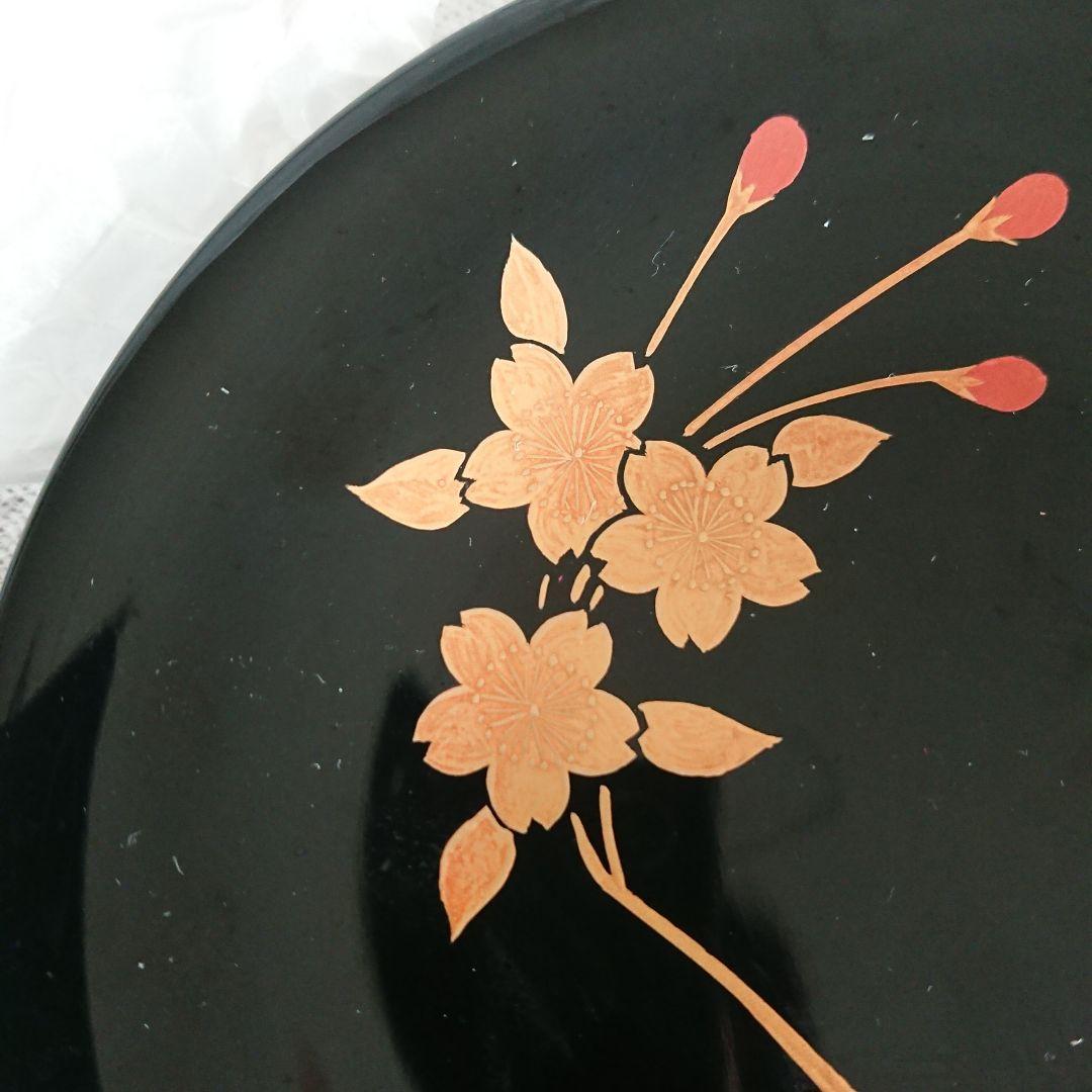 桜づくし 漆器 銘々皿 小皿 蒔絵 /輪島塗 越前漆器 茶道具 骨董 お椀印判