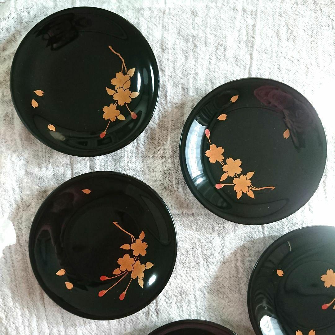 桜づくし 漆器 銘々皿 小皿 蒔絵 /輪島塗 越前漆器 茶道具 骨董 お椀印判