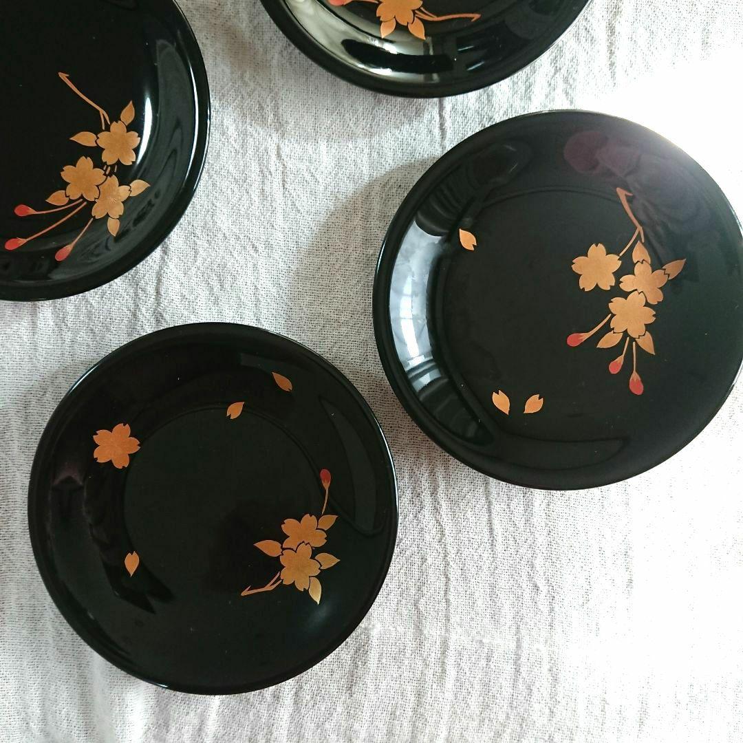 桜づくし 漆器 銘々皿 小皿 蒔絵 /輪島塗 越前漆器 茶道具 骨董 お椀印判
