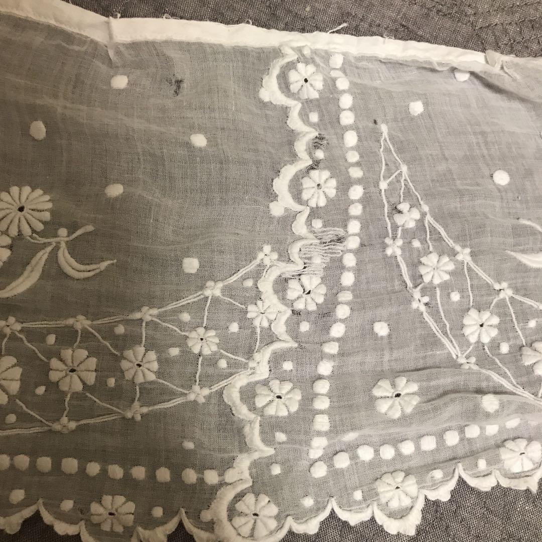 フランス アンティーク 手刺繍 スーパーロング レース 端切れ ストール