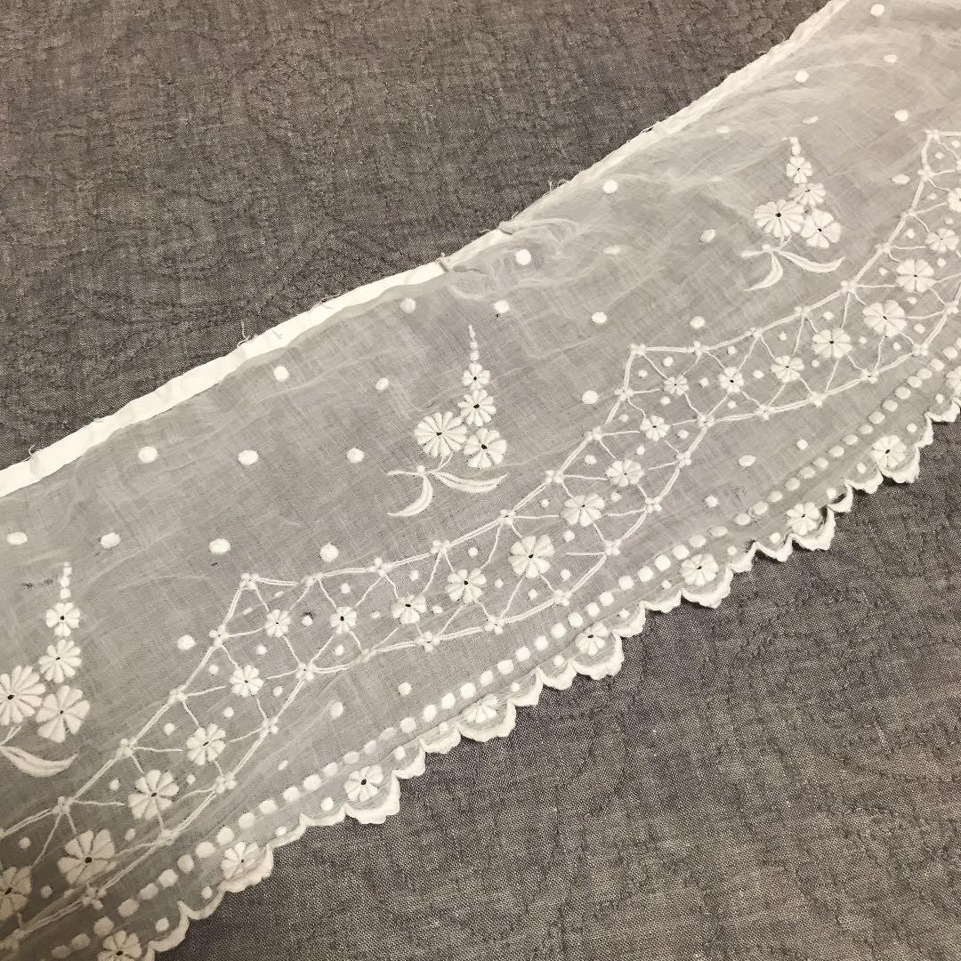 フランス アンティーク 手刺繍 スーパーロング レース 端切れ ストール