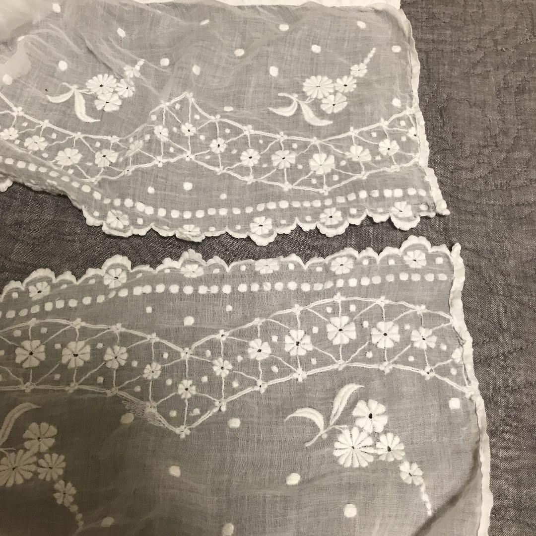 フランス アンティーク 手刺繍 スーパーロング レース 端切れ ストール