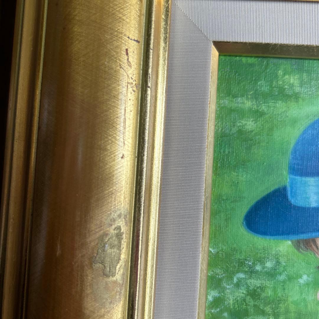 絵画　油彩画　少女　清水朋江　「小さな花」