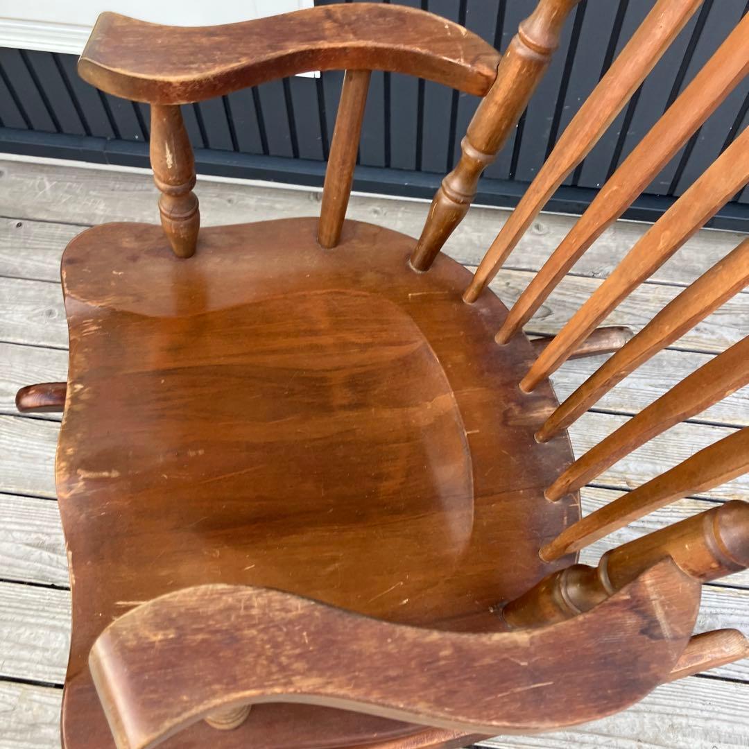 昭和レトロ 秋田木工 木製 ロッキングチェア アームチェア 古家具 ビンテージ