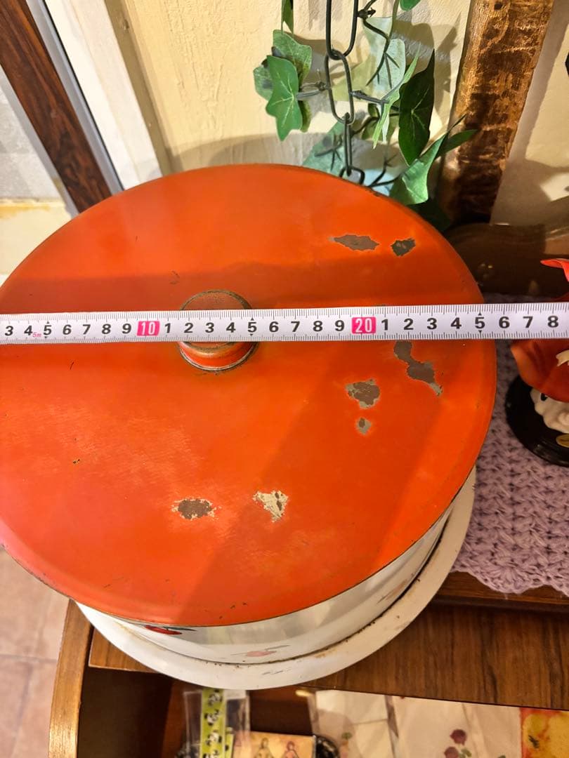 アンティーク リンゴ柄 キャニスター　ヴィンテージ　当時物　ケーキキャリー