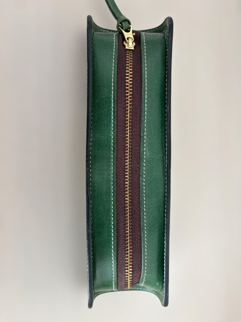 Munekawa本革ファスナーペンケース“U-shape”グリーン