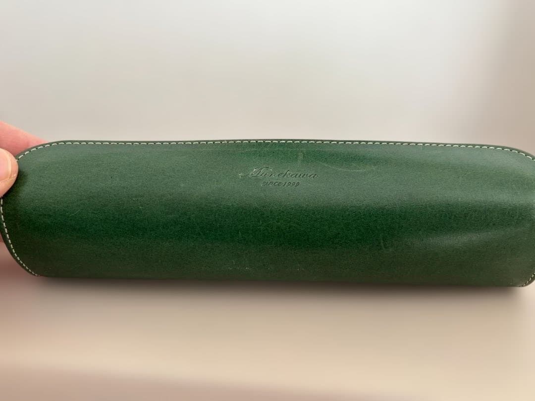 Munekawa本革ファスナーペンケース“U-shape”グリーン