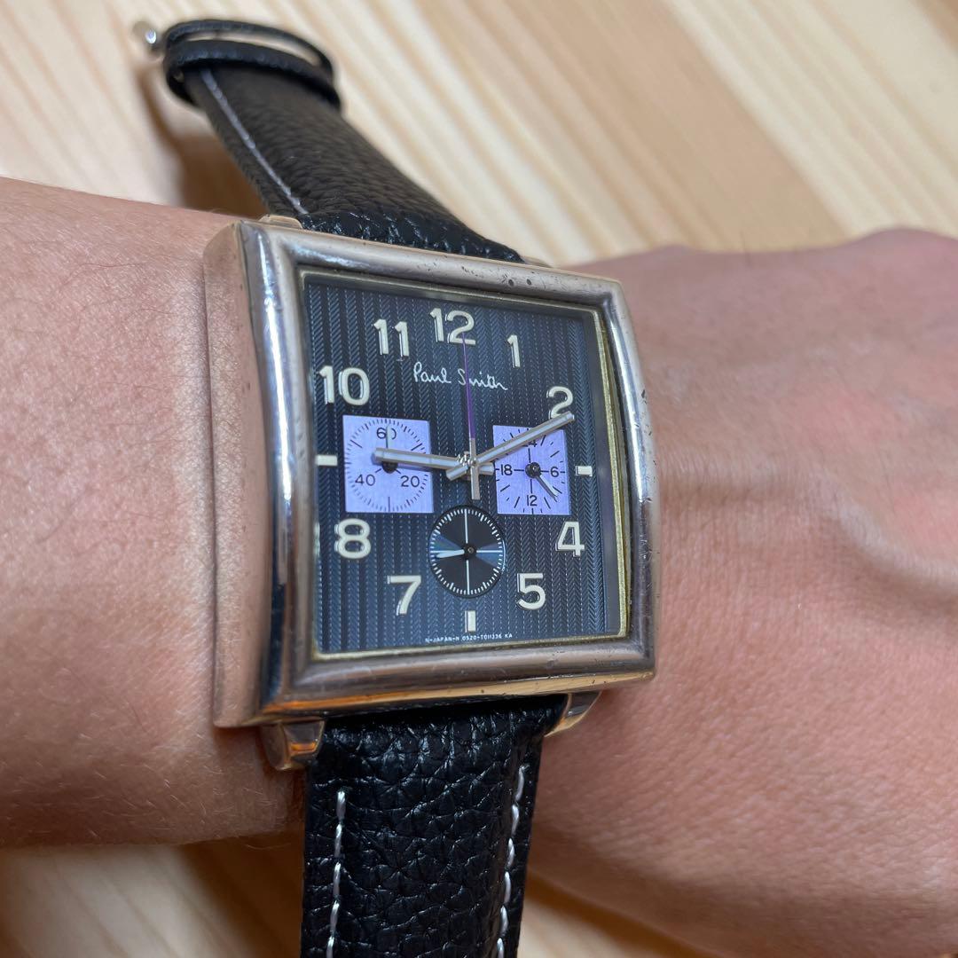 希少！☆シルバー925無垢☆電池交換済み☆ポールスミス　スクエアクロノ時計☆