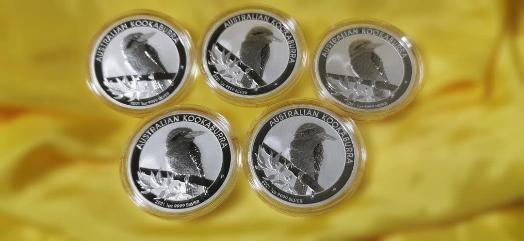 チ*イ様 2021年☆クッカバラ☆カワセミ純銀貨☆1オンス☆新品未使用品☆五枚セ