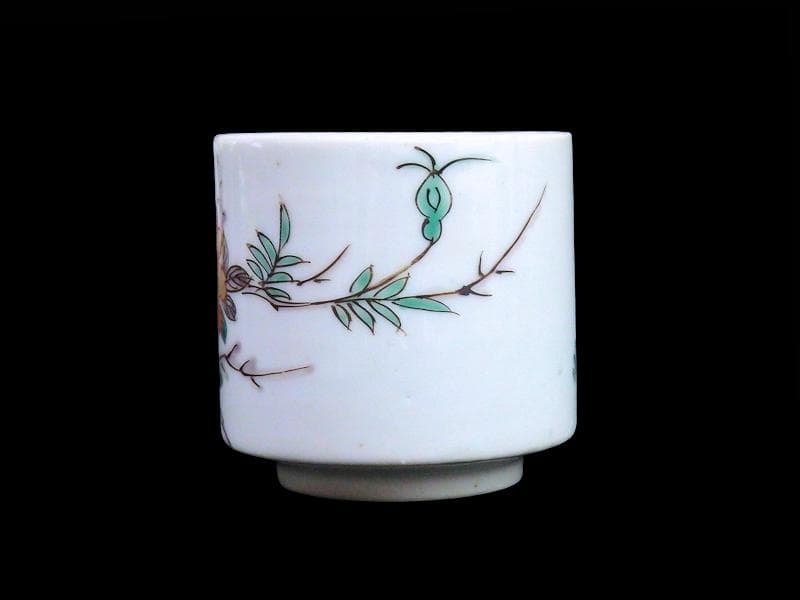 古伊万里　色絵　牡丹の図　猪口　のぞき　C099AS-fbub