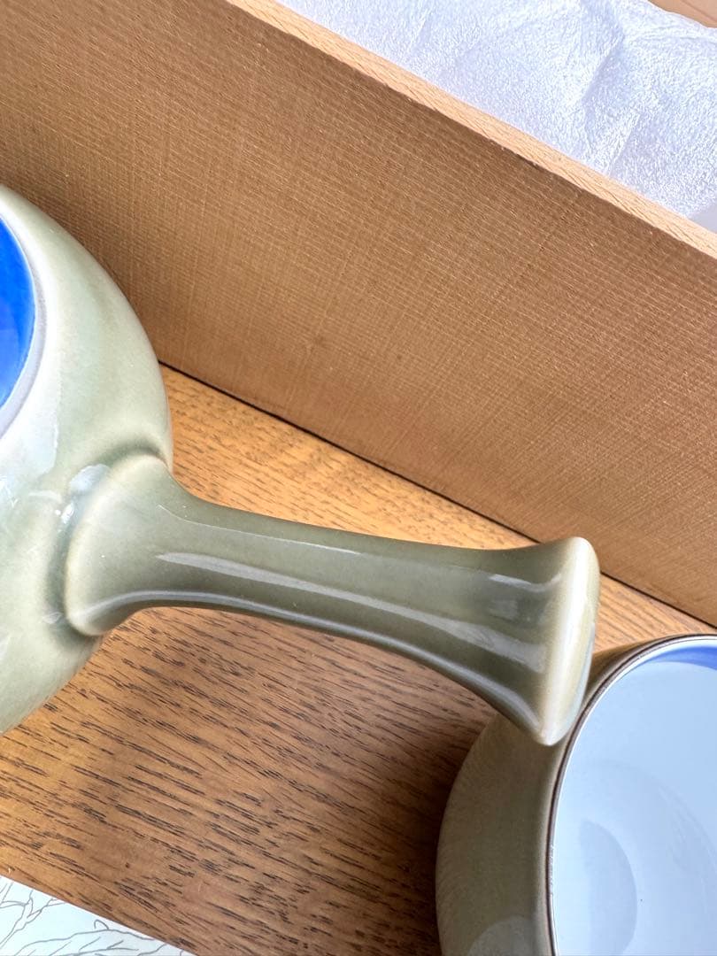 400 深川製磁　百年庵　石灰釉　急須器　未使用品　共箱　栞