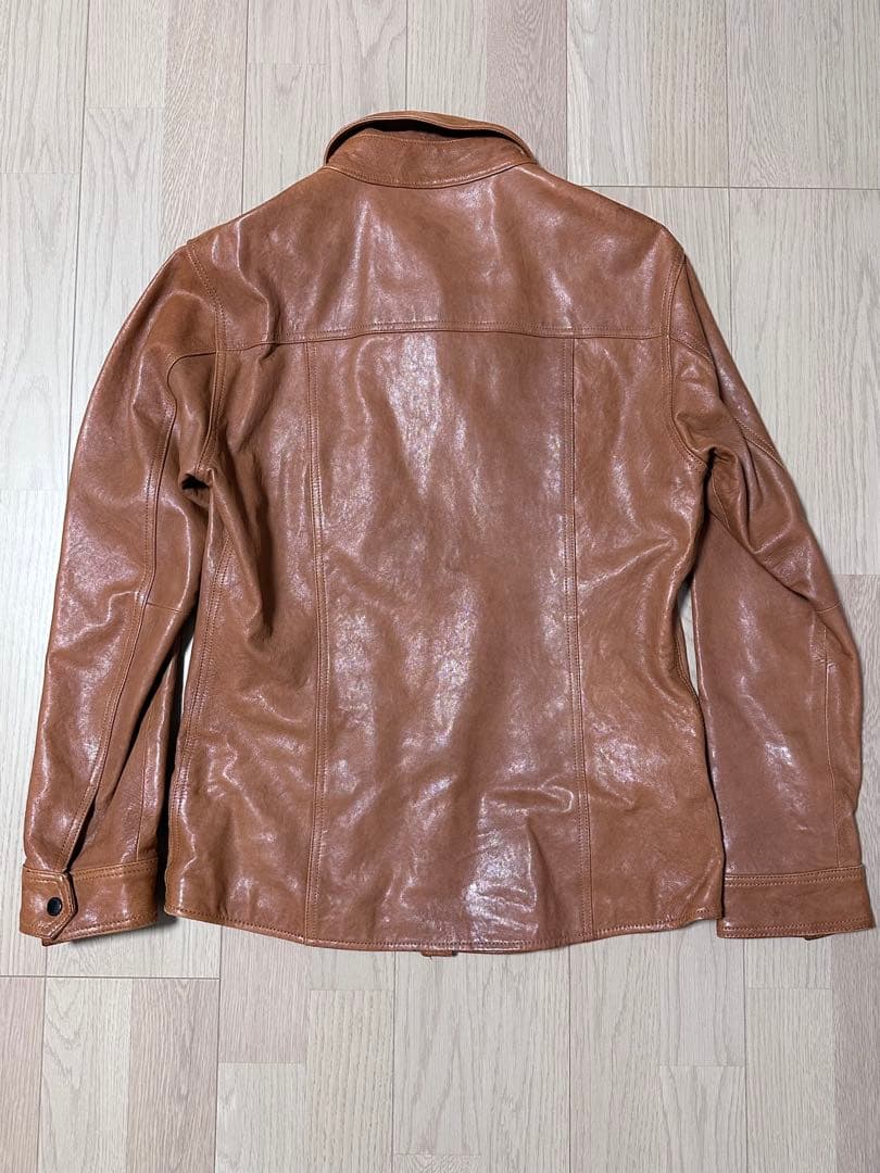 BURBERRY BLACK LABEL 襟付きシングルライダース 革ジャン