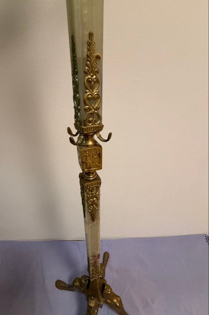 真鍮　大理石　コートハンガーラック　イタリア製　ヨーロピアン装飾