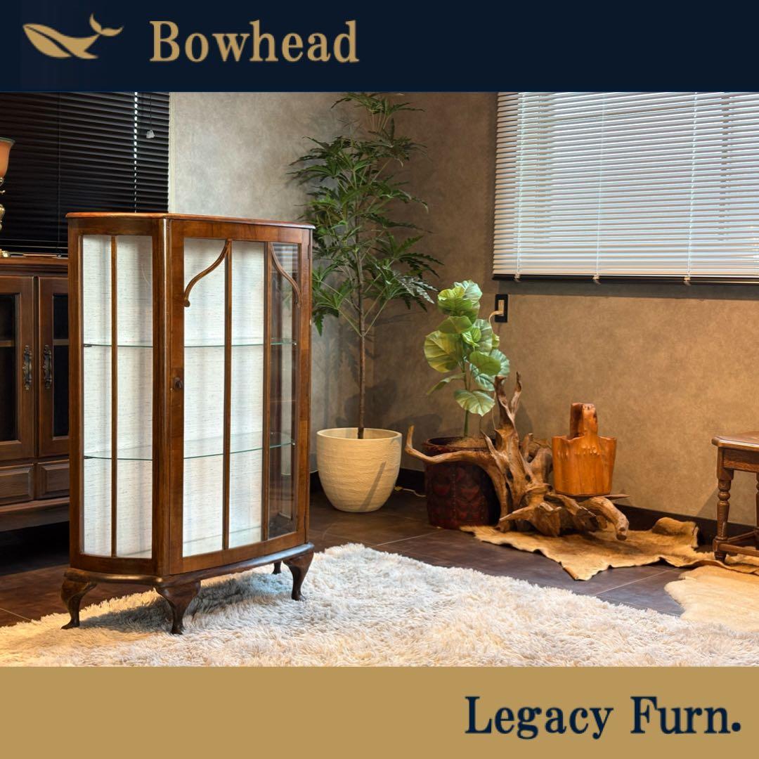 超希少　イギリス　アンティーク　ガラスキャビネット　ショーケース　猫脚　IZZ