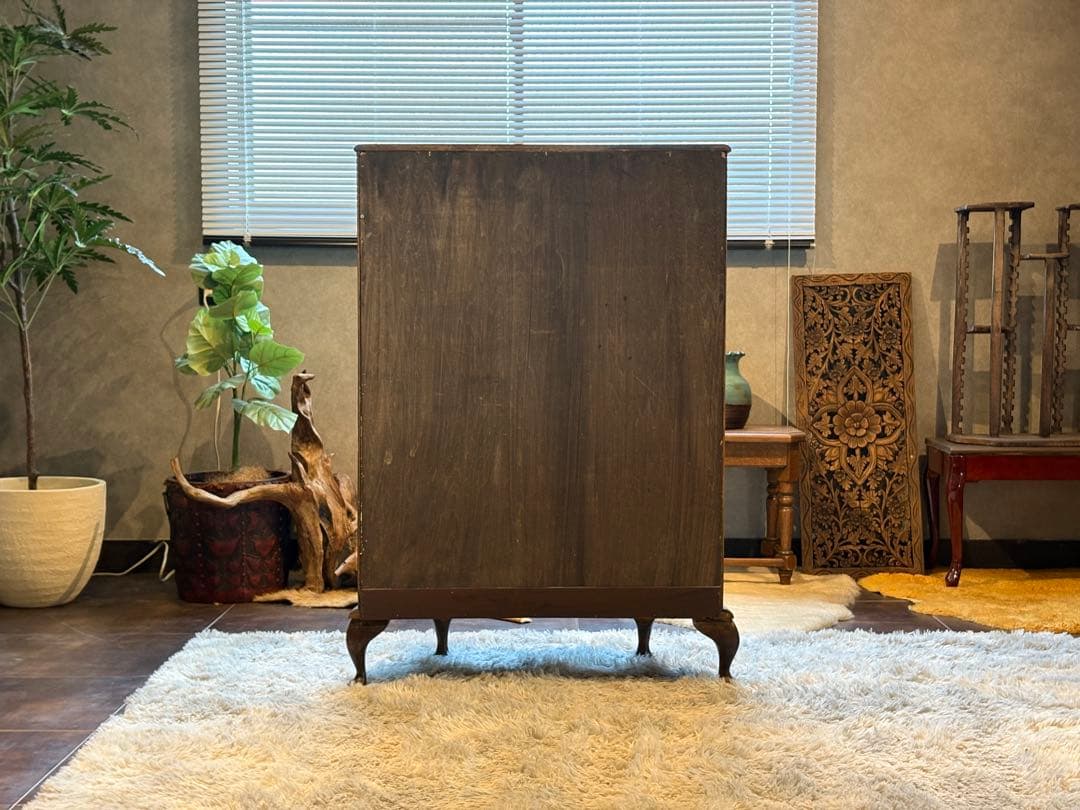 超希少　イギリス　アンティーク　ガラスキャビネット　ショーケース　猫脚　IZZ