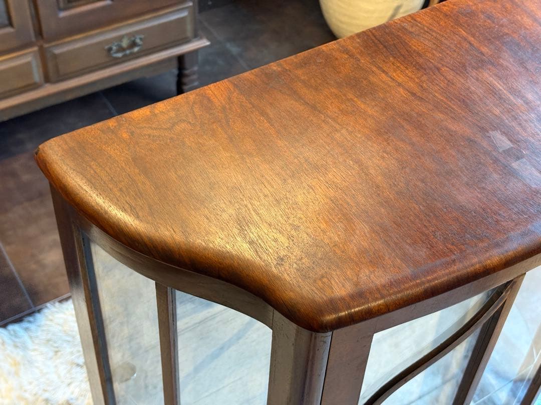 超希少　イギリス　アンティーク　ガラスキャビネット　ショーケース　猫脚　IZZ