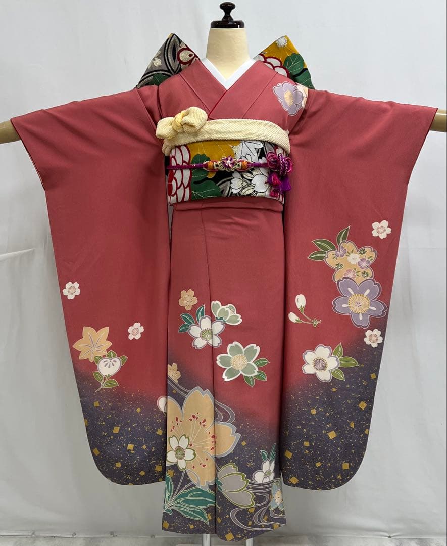 振り袖　フルセット　長襦袢付　成人式　振袖　パーティー　金彩加工　634