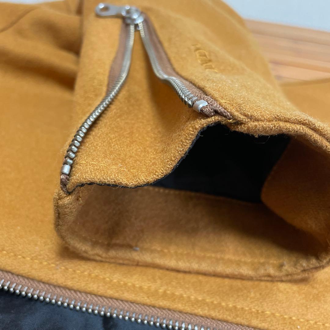 ブラウン シングルライダースジャケット