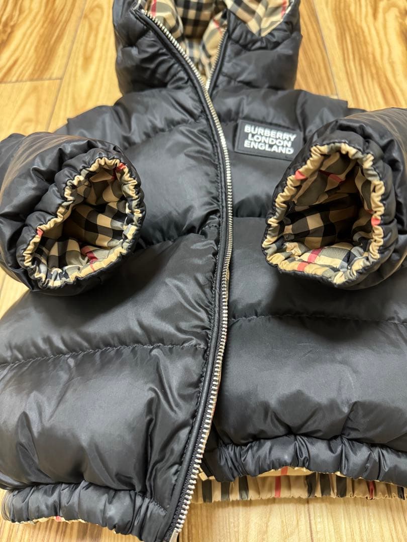 バーバリーチルドレン 2Y 92 ダウンコート リバーシブル