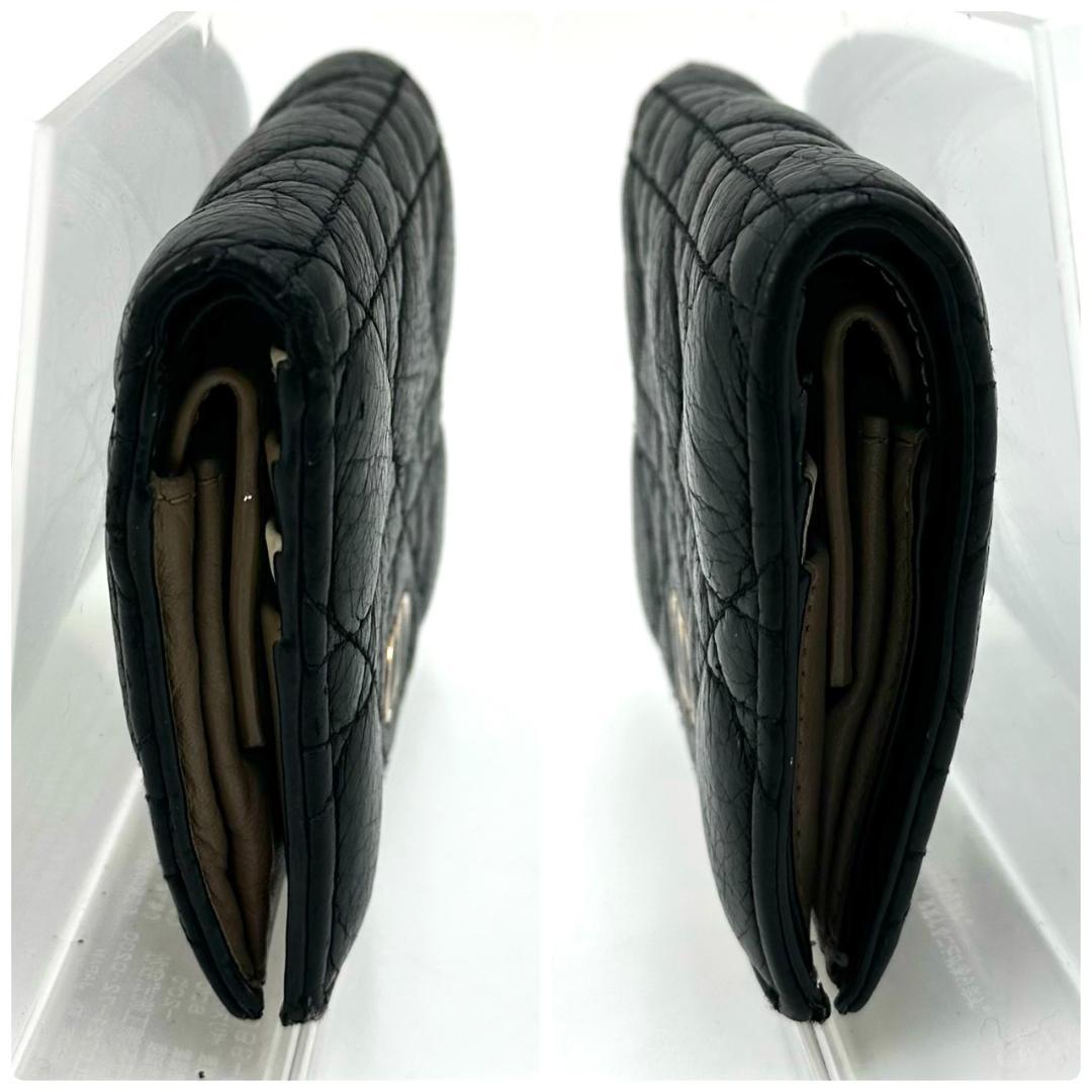 クリスチャンディオール カナージュ カロ 二つ折り財布 コンパクトウォレット 黒