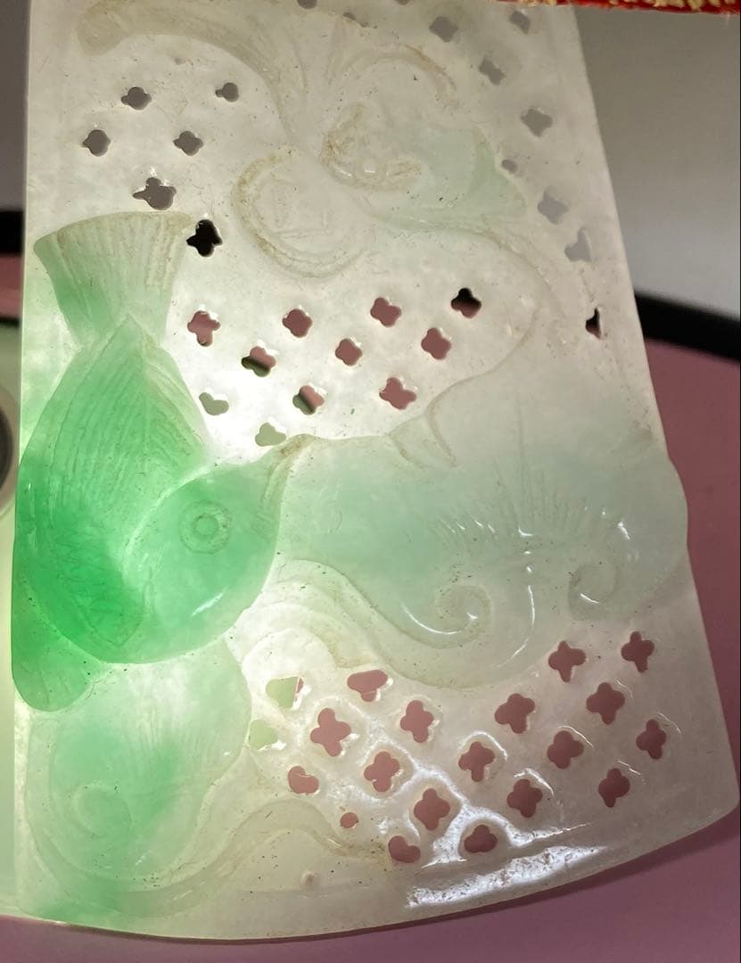 本翡翠　ネックレストップ　82g（箱の重さ込）　東さ7-0219①