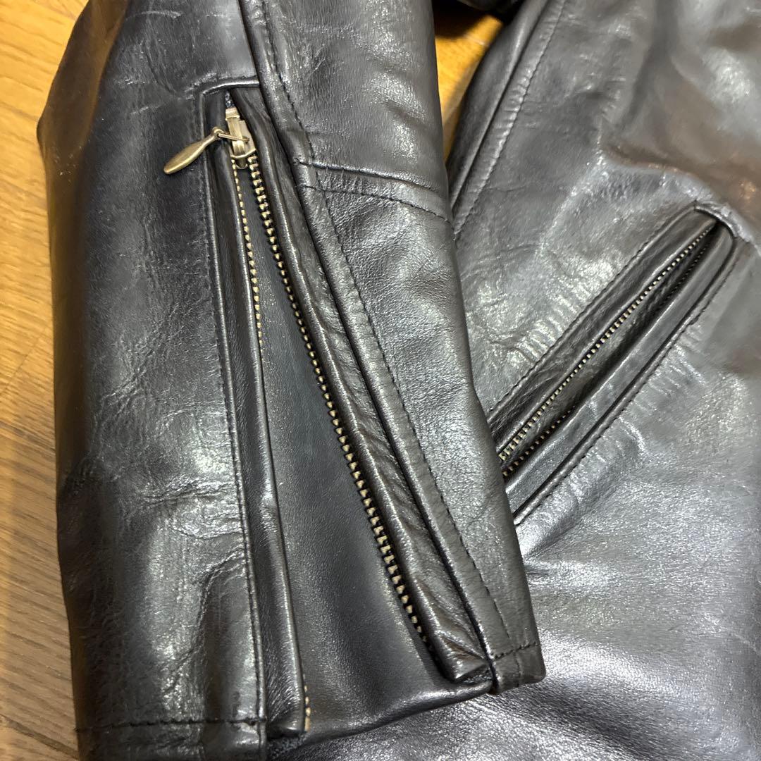 ハーレーダビッドソン ホースハイド シングルライダースジャケット M刺繍ブラック