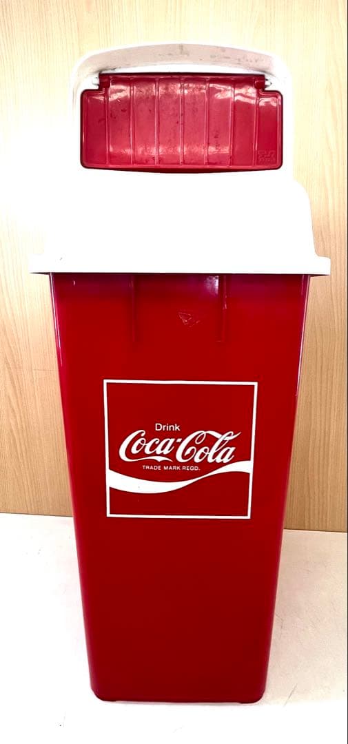 K495 非売品レトロ コカコーラ 蓋付きゴミ箱 ダストボックス マグネット付き
