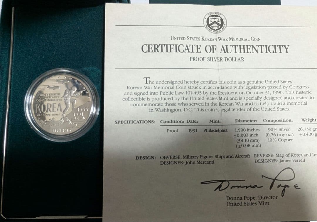 1991 朝鮮戦争 記念 銀貨 硬貨 銀貨 硬貨 アメリカ  古銭