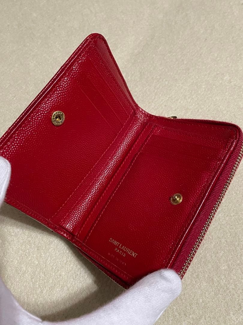 SAINT LAURENT 二つ折り財布 レッド