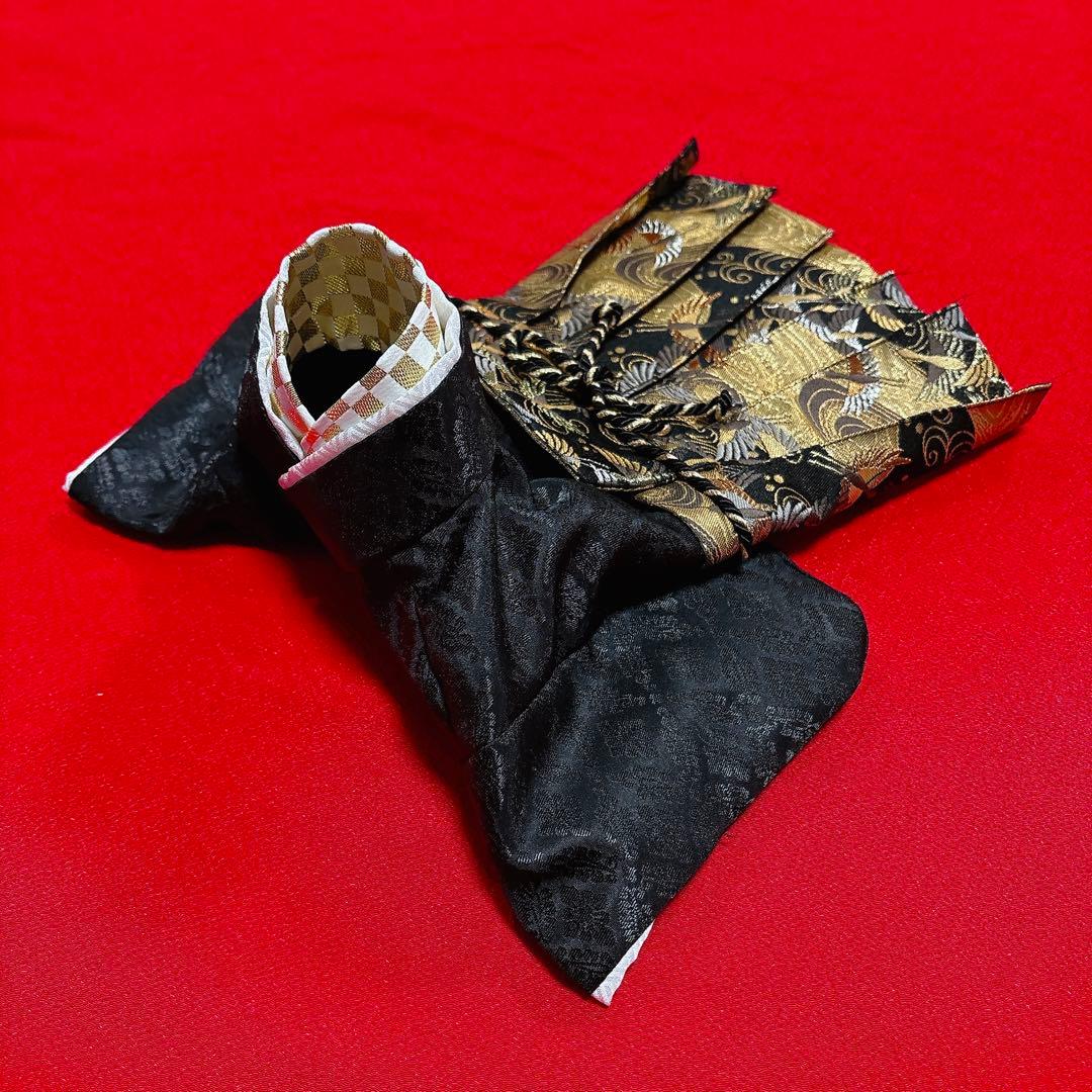 即納✨犬の袴 犬用本格袴セット XS 黒 鶴柄 西陣織