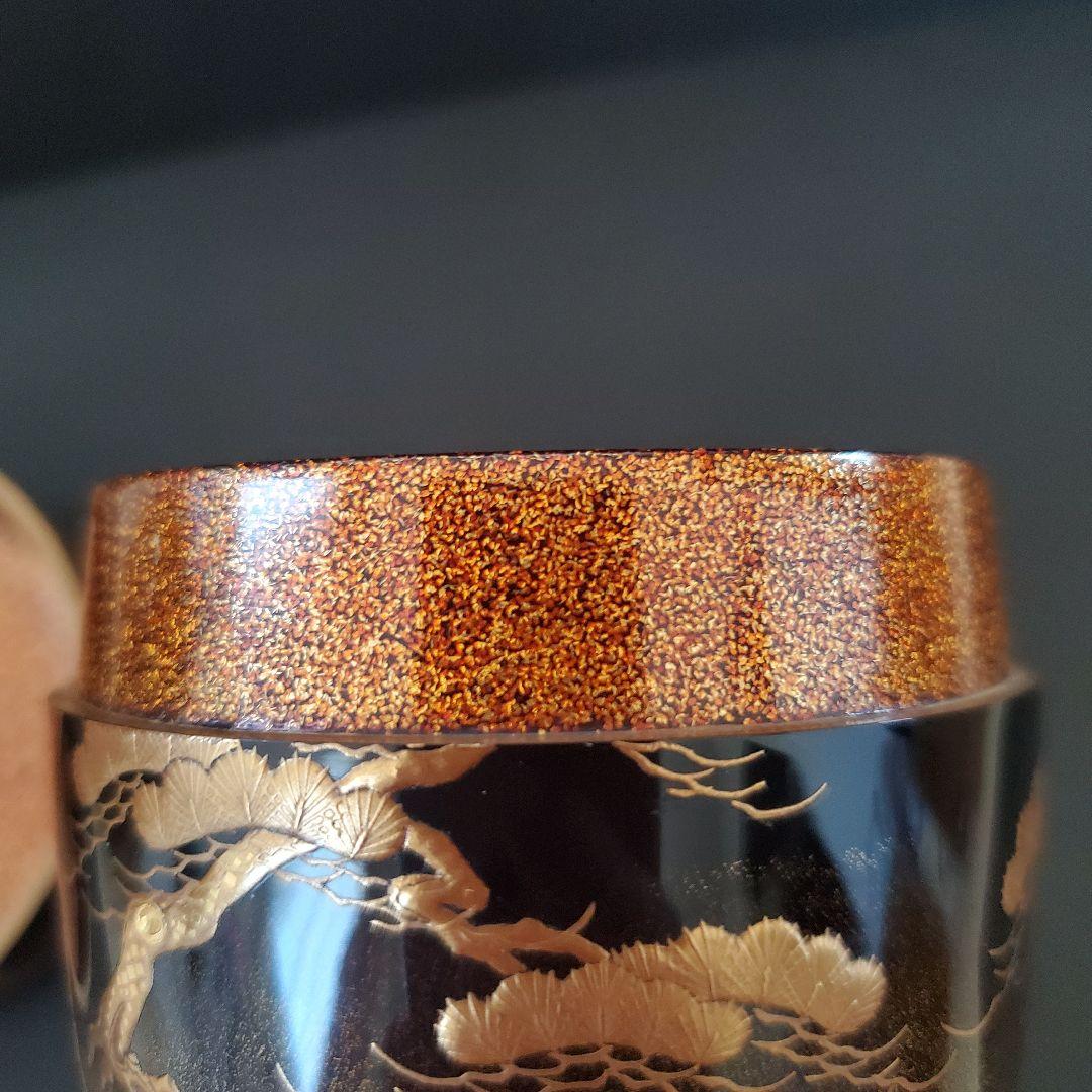 茶道具　大棗　老松蒔絵　一舟作　共箱付