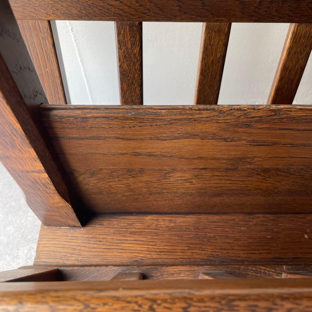 オランダ製　木製　サイドテーブル マガジンラック　オーク無垢材　百貨店