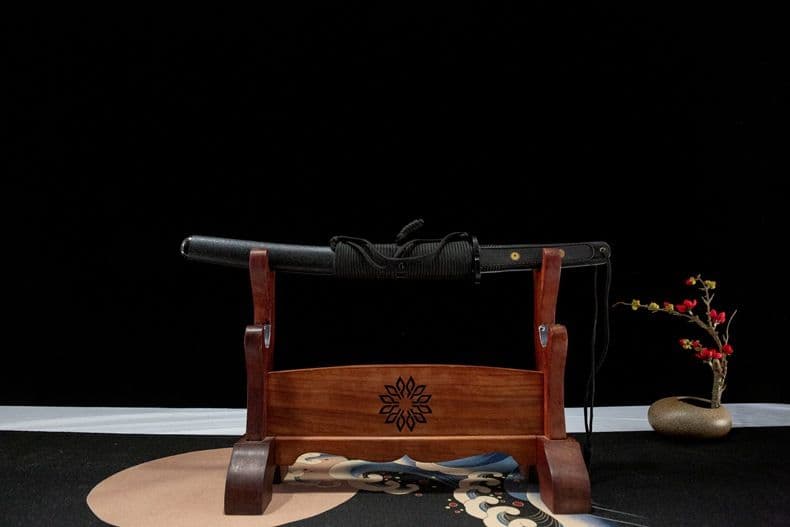 戦術刀 ショート丈 古兵器 武具 刀装具 鍛造打 鋼刀 冷兵器 黒武者 武士道