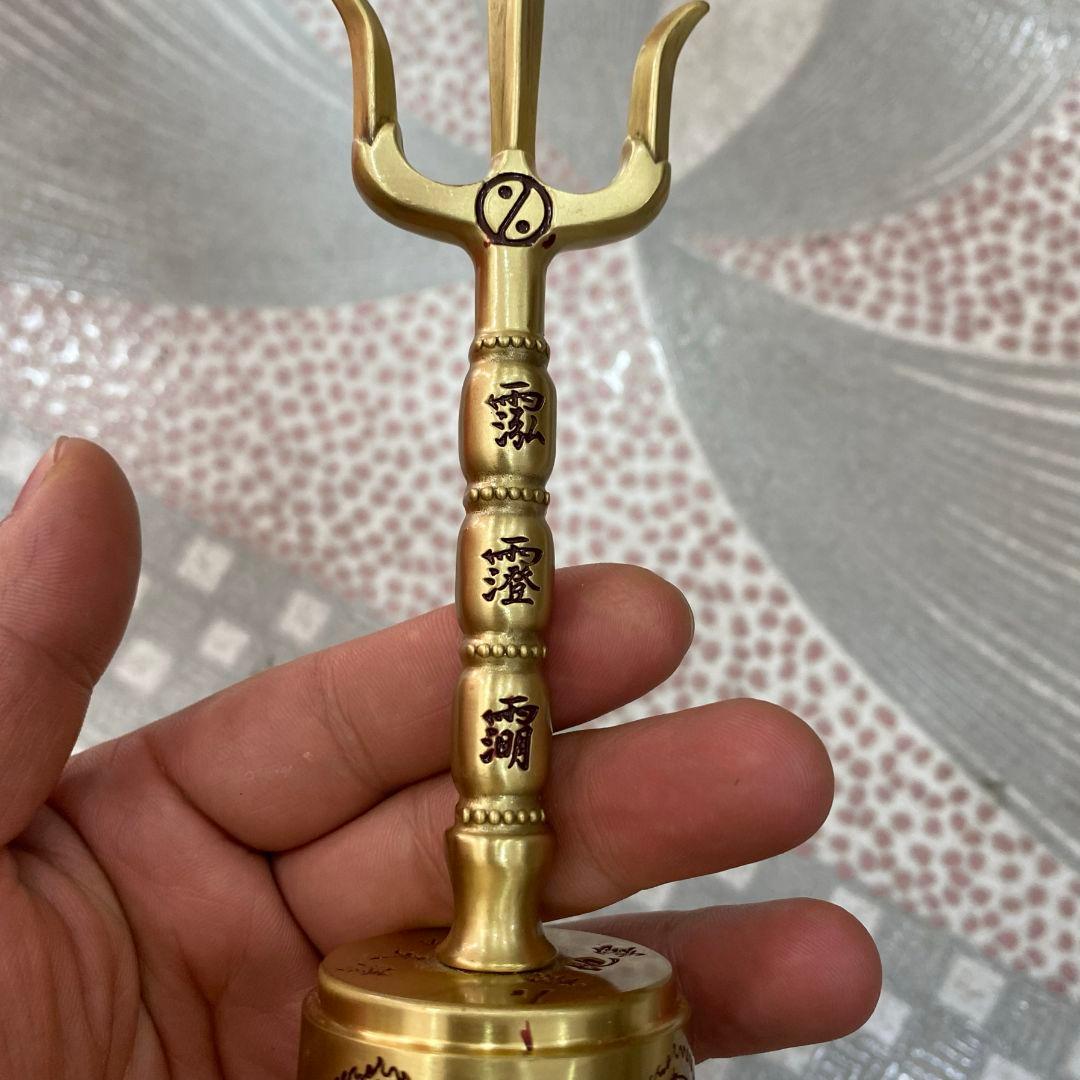 仏教美術 法器 紫微諱三清道祖八卦鈴 三叉鈴 太極鈴鎮宅辟邪 開運風水 招財置物
