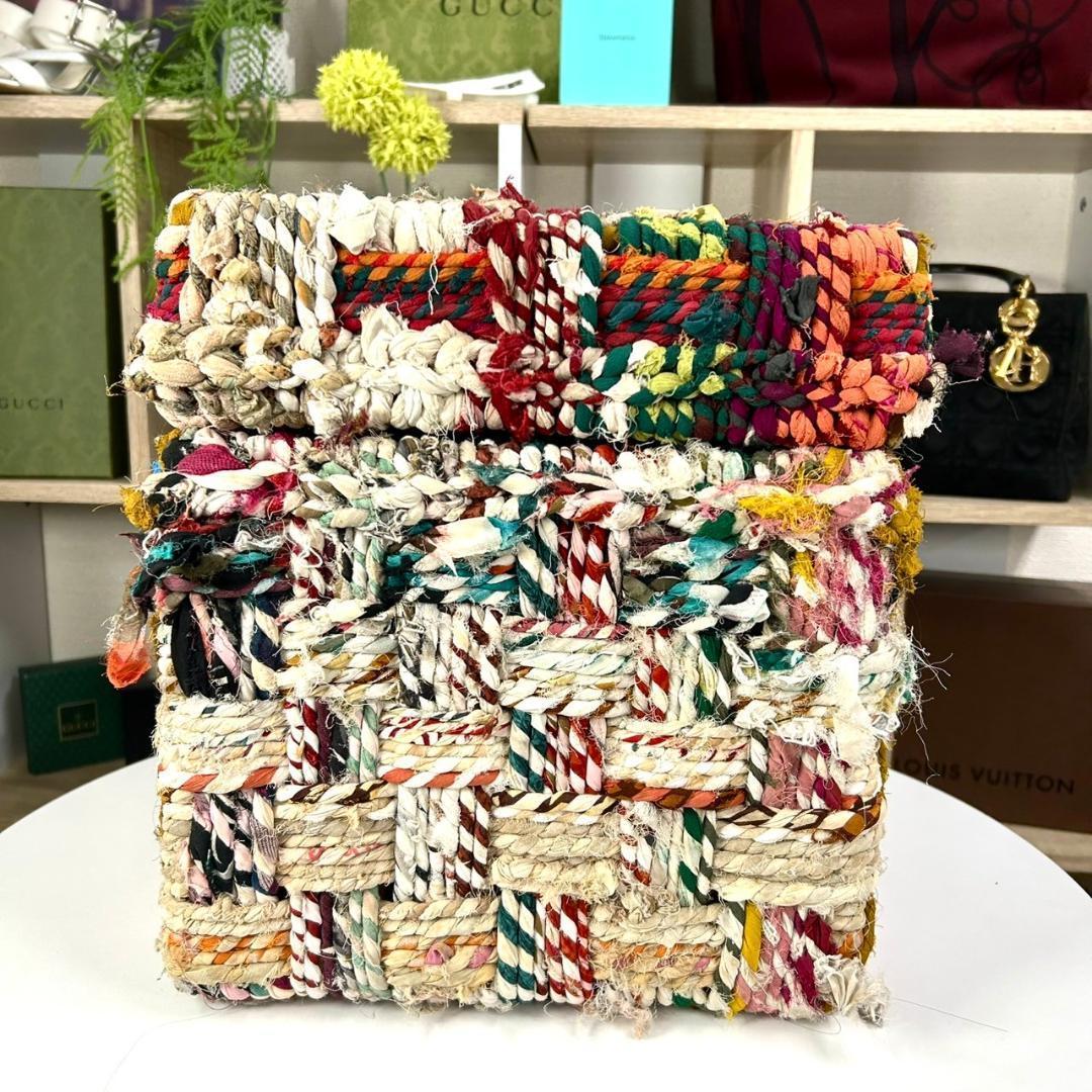 美品 モロッコ ジュート 手編み 収納ボックス インテリア