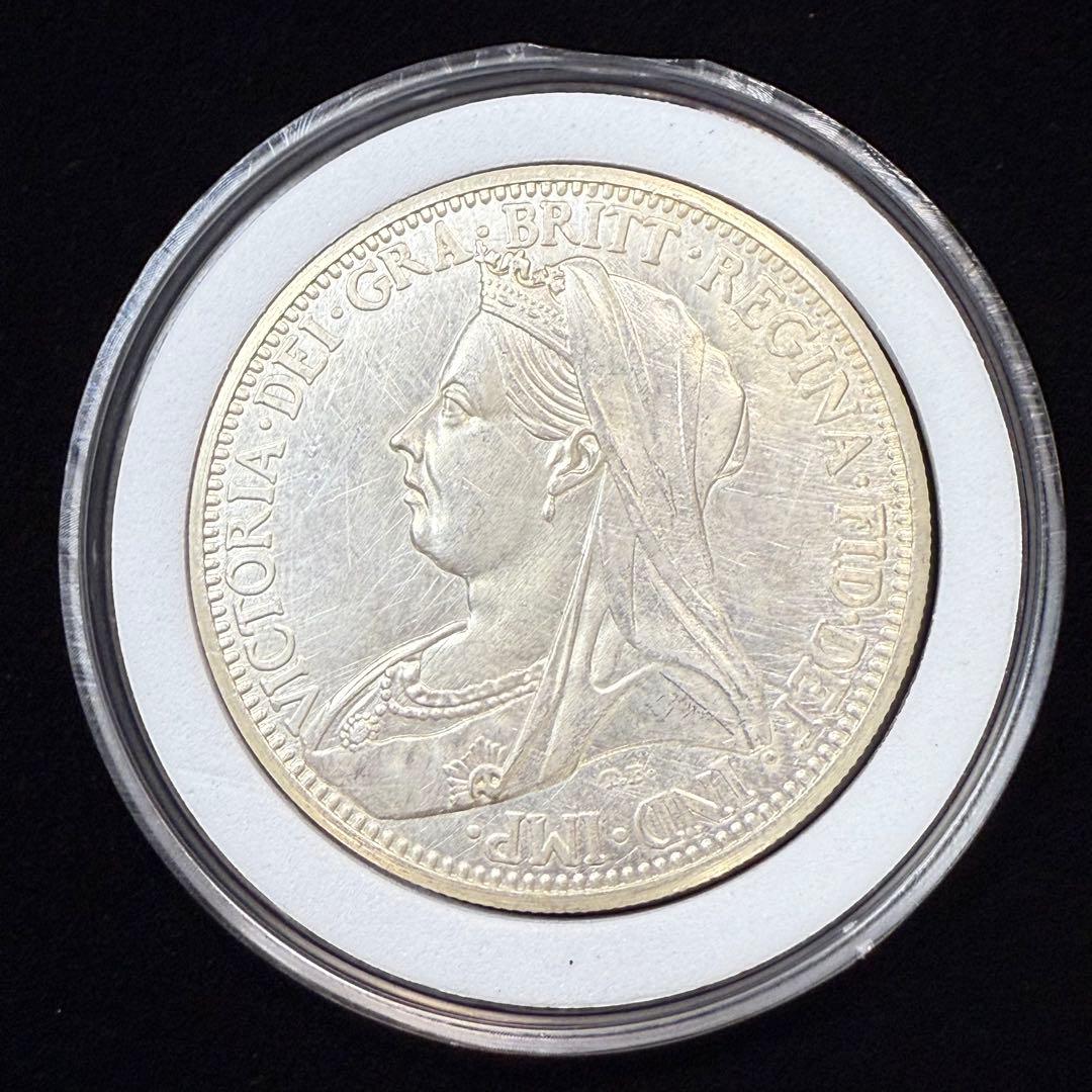 銀貨保証 イギリス ヴィクトリア女王 1887年 聖ジョージ 硬貨 古銭